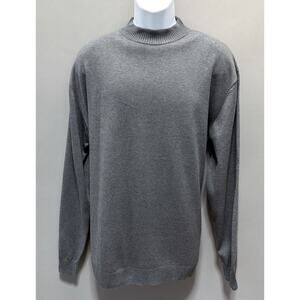 Lavane New York Mens Mock Neck Pullover Sweater XL Gray Classic Designer